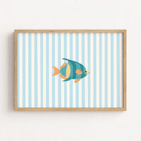 Blue Tropical Fish Wall Art