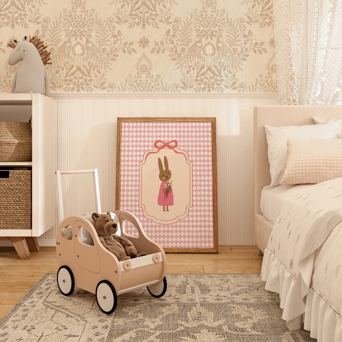 Bunny Nursery Wall Art, Girls Room Decor – Wall Art Prints | Wallify