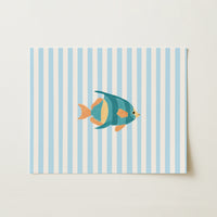 Blue Tropical Fish Wall Art