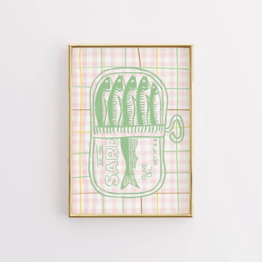 Sardines Wall Art - Coastal Kitchen Fish Print