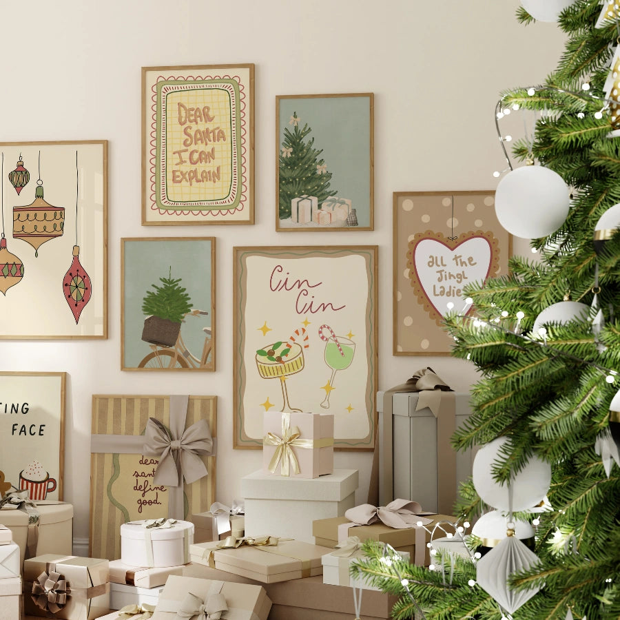 Handmade Minimal Christmas Decor, over 100 prints