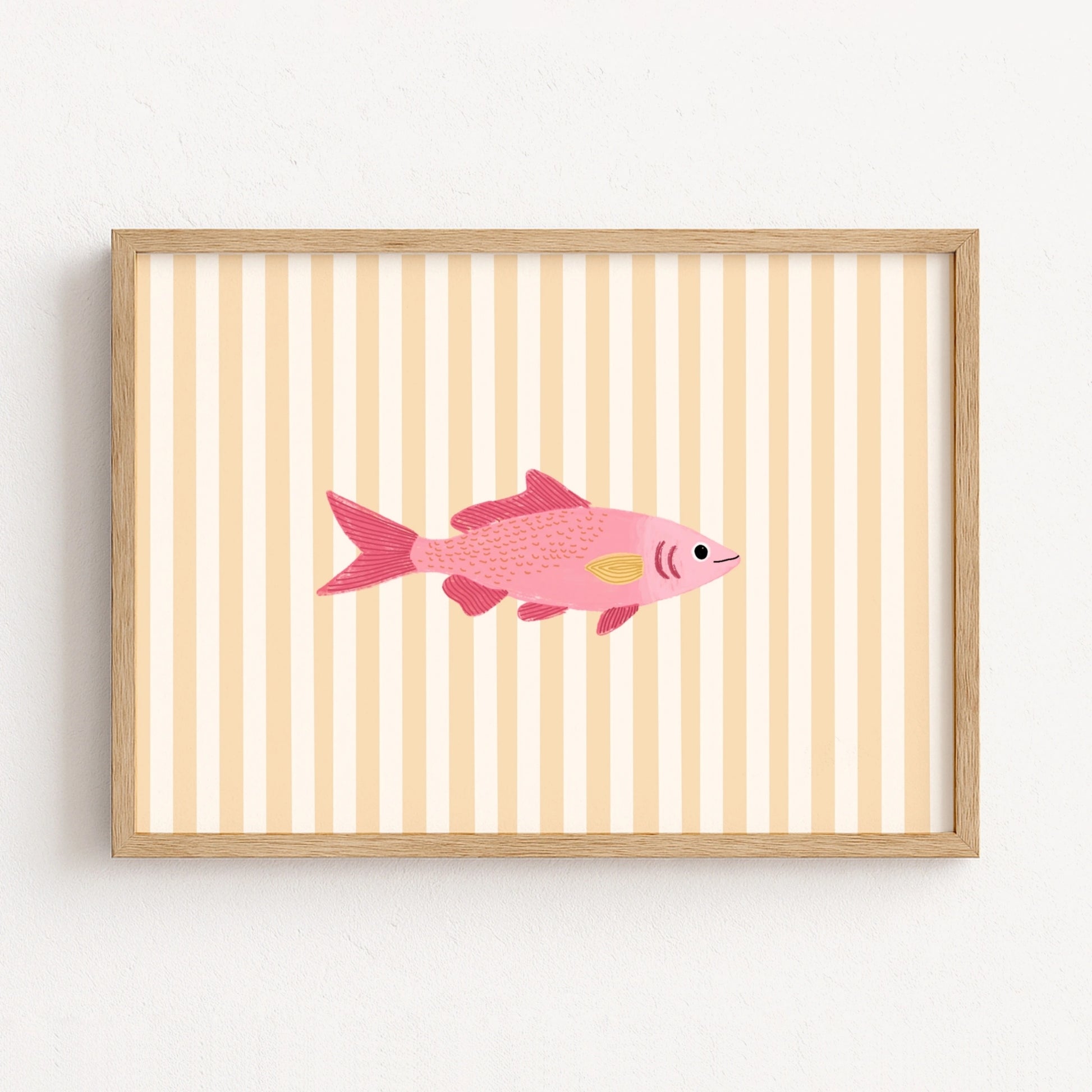 Arte murale di pesce rosa
