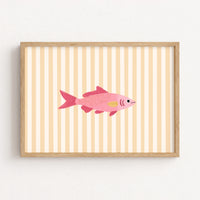 Arte murale di pesce rosa