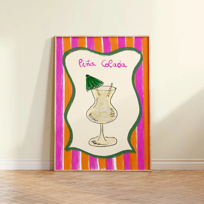 Piña Colada Wall Art – Tropical Kitchen Print