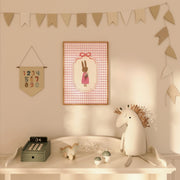 Pink Bow Bunny – Arte de pared para bebés y niños