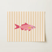 Pink Striped Fish Print – Coastal Wall Art