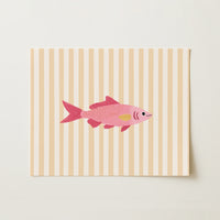 Arte murale di pesce rosa