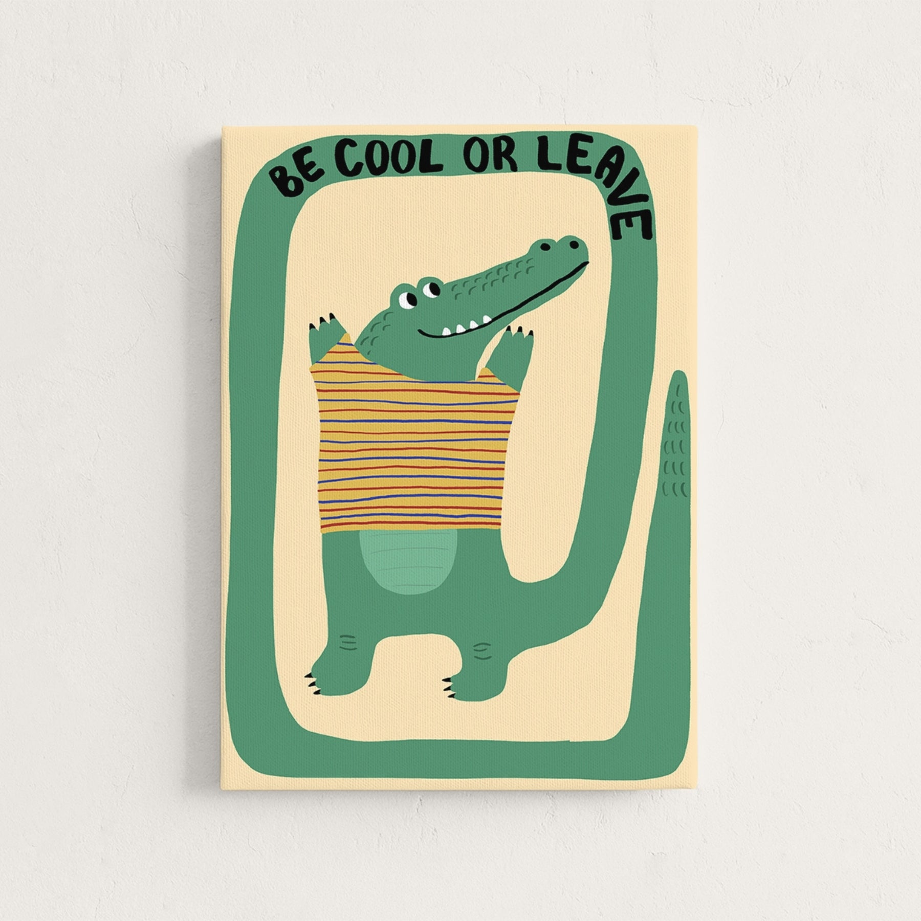 Be Cool or Leave Crocodile Nursery Canvas Print