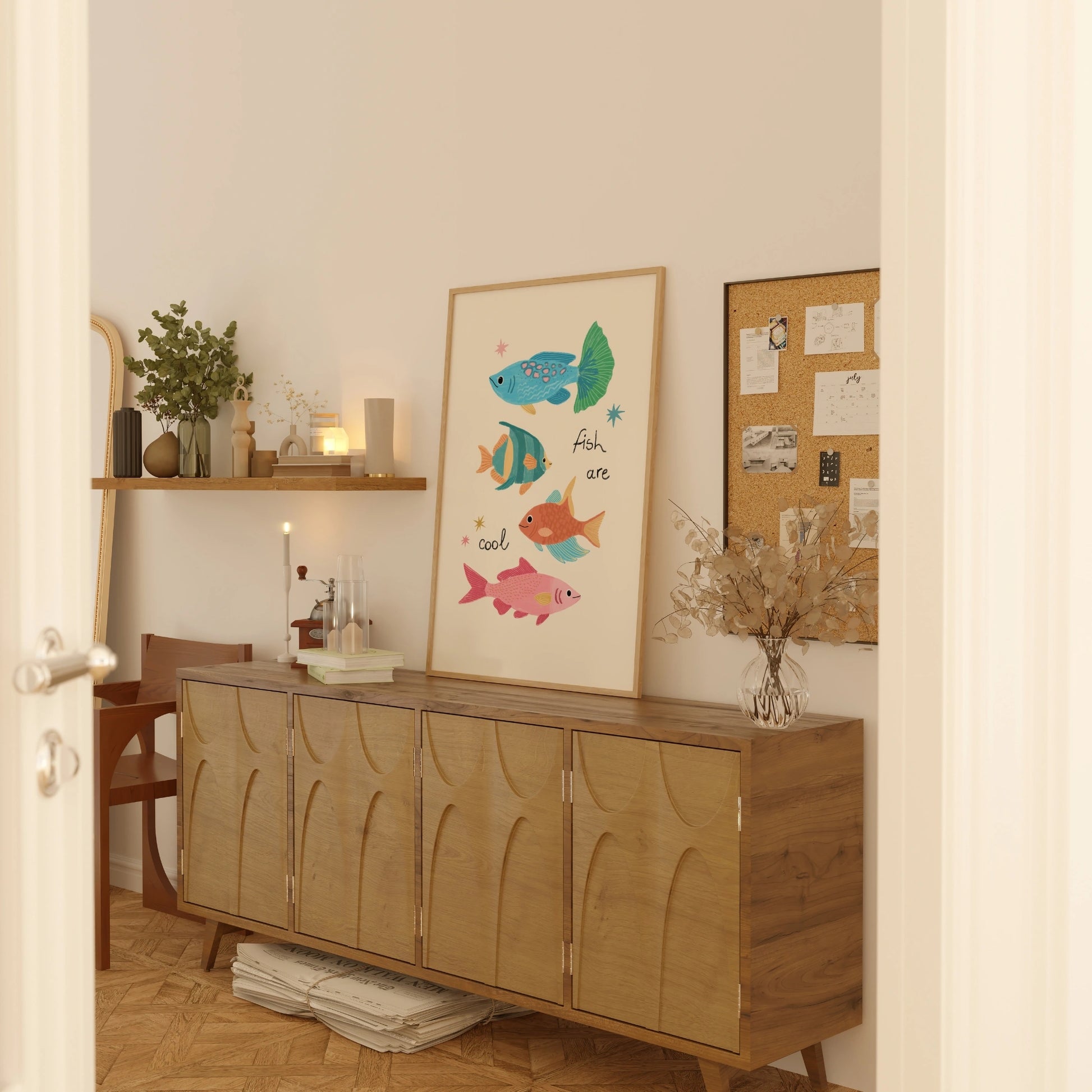 Affiche mignonne d'animaux marins