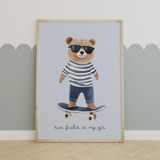 Cool Bear Skateboard – Poster per bambini
