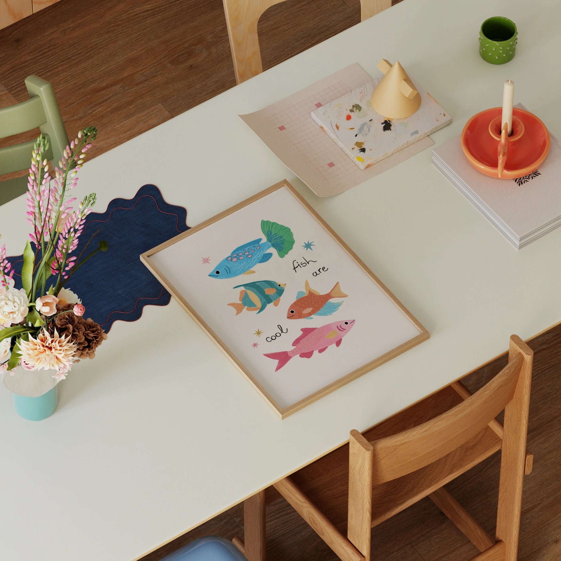 Affiche mignonne d'animaux marins