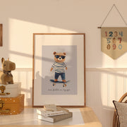 Cool Bear Skateboard – Poster per bambini