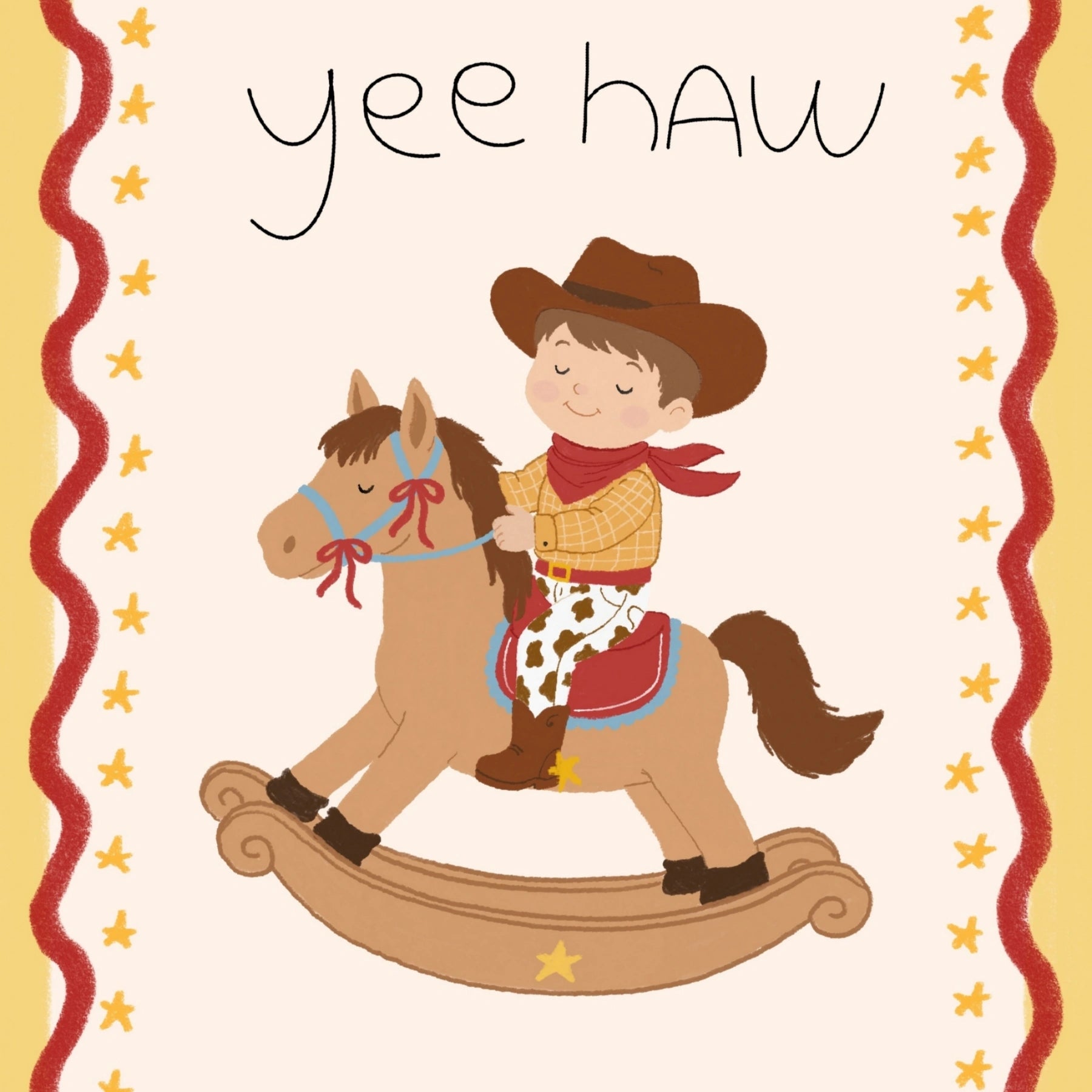 Stampa da parete per cameretta cowboy “Yee Haw”