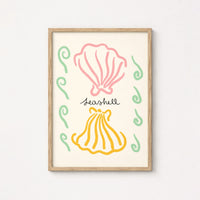 Seashell Wall Art - Preppy Coastal Print