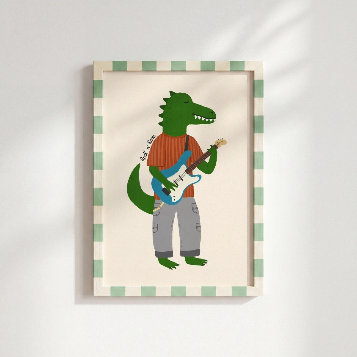 Rockstar Dinosaur Wall Art, Colorful Kids Decor