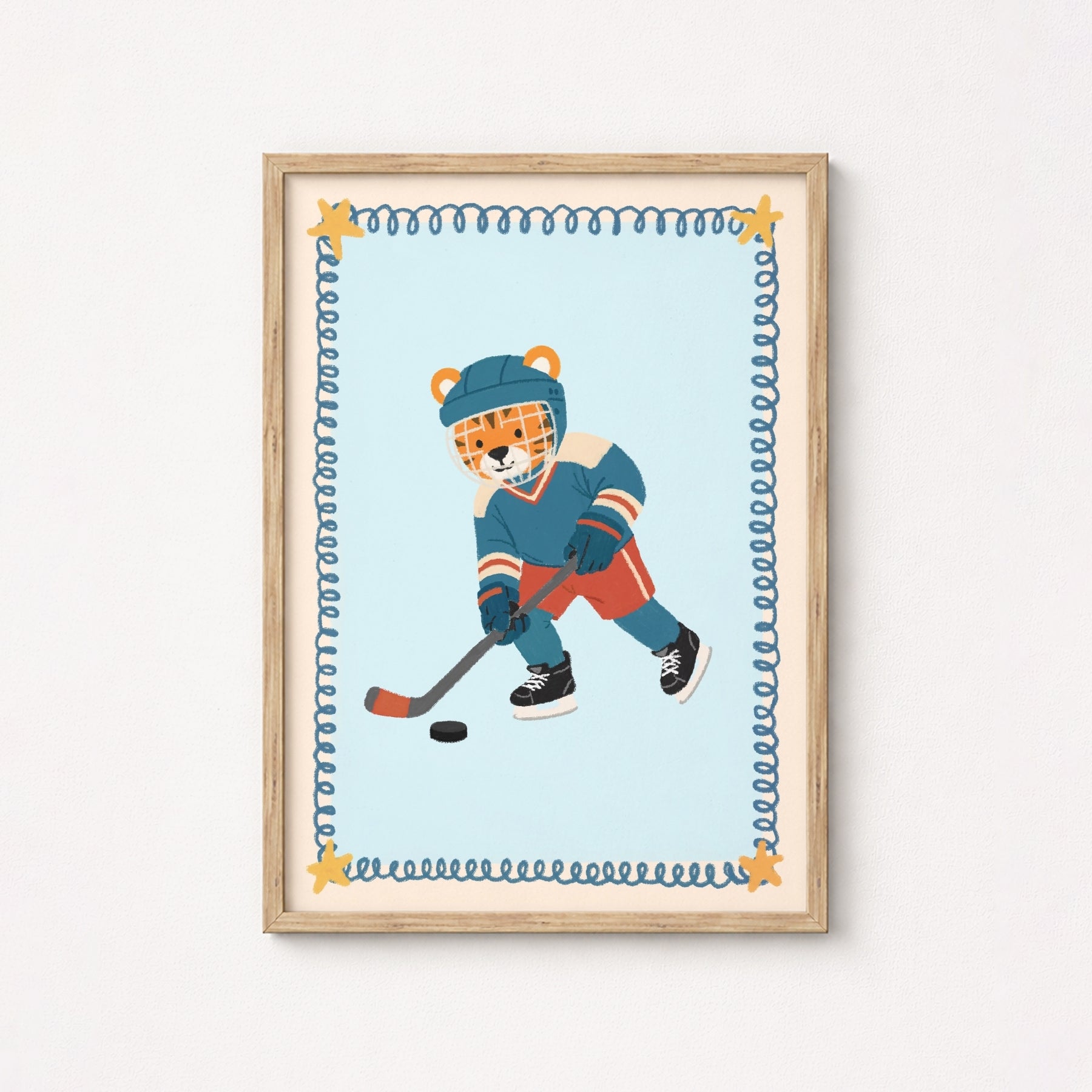 Hockey Tiger Nursery Wall Art