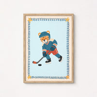Hockey Tiger Nursery Wall Art