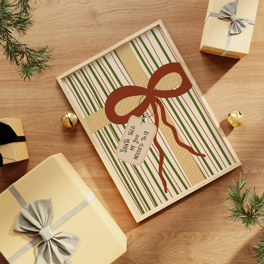 Retro Festive Present Print