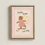 Twinkle Little Star Girl Bear – Nursery & Kids Canvas Wall Art