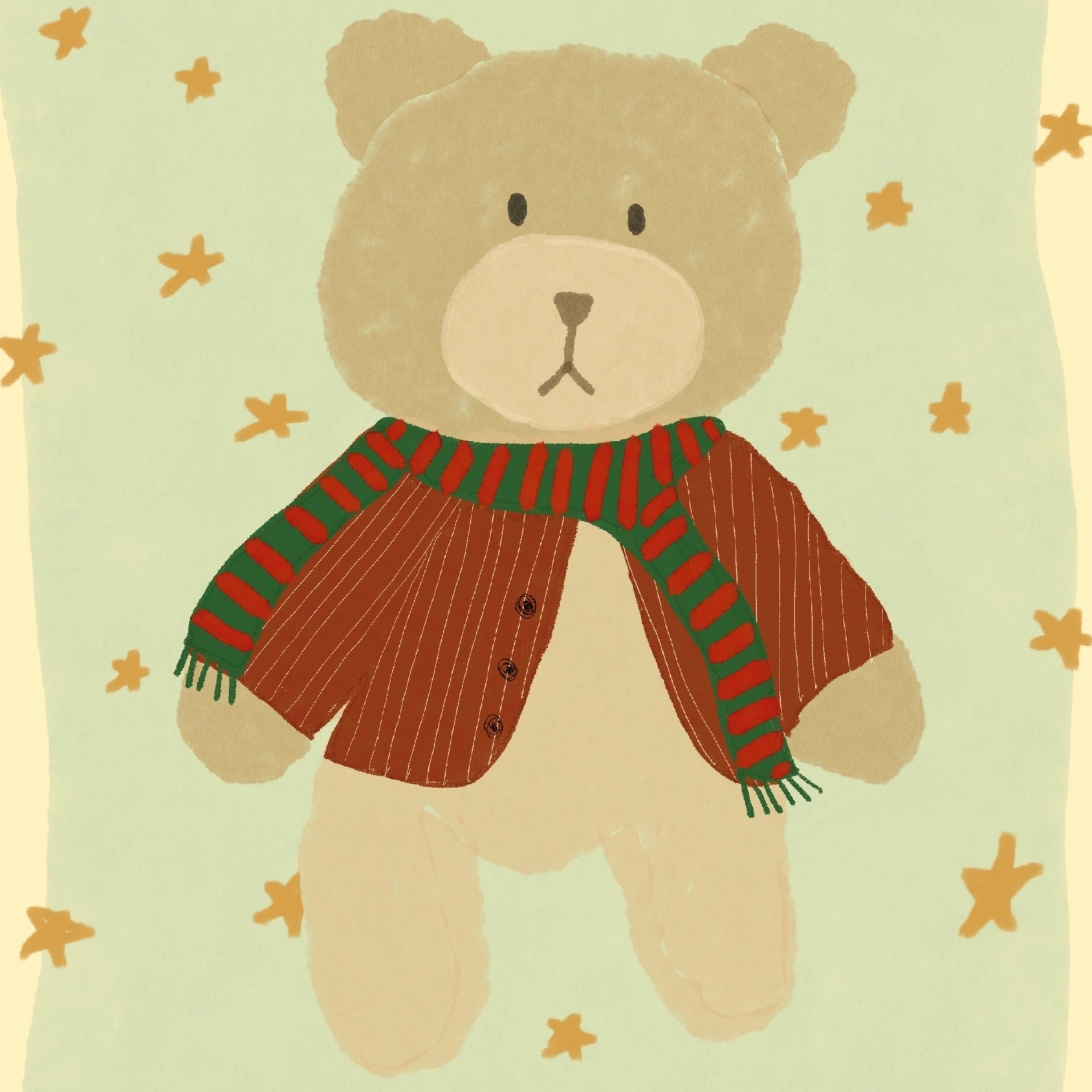 Decorazione murale vintage con orso