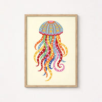 Colorful Jellyfish Wall Art