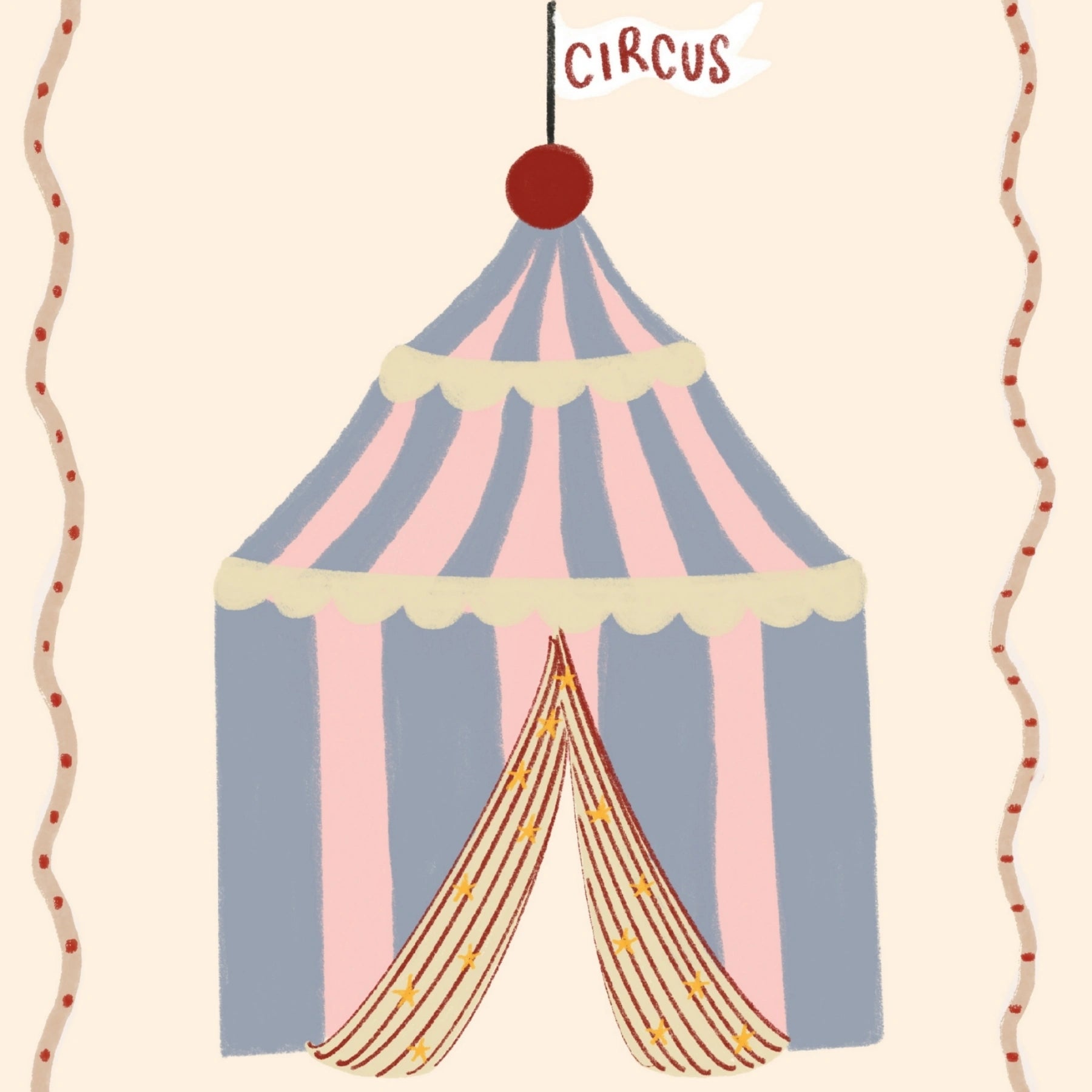Stampa nursery con tenda da circo