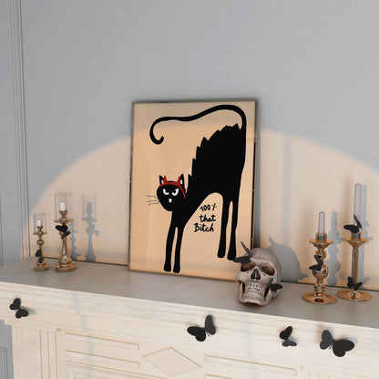 Sassy Black Cat Print – Funny Halloween