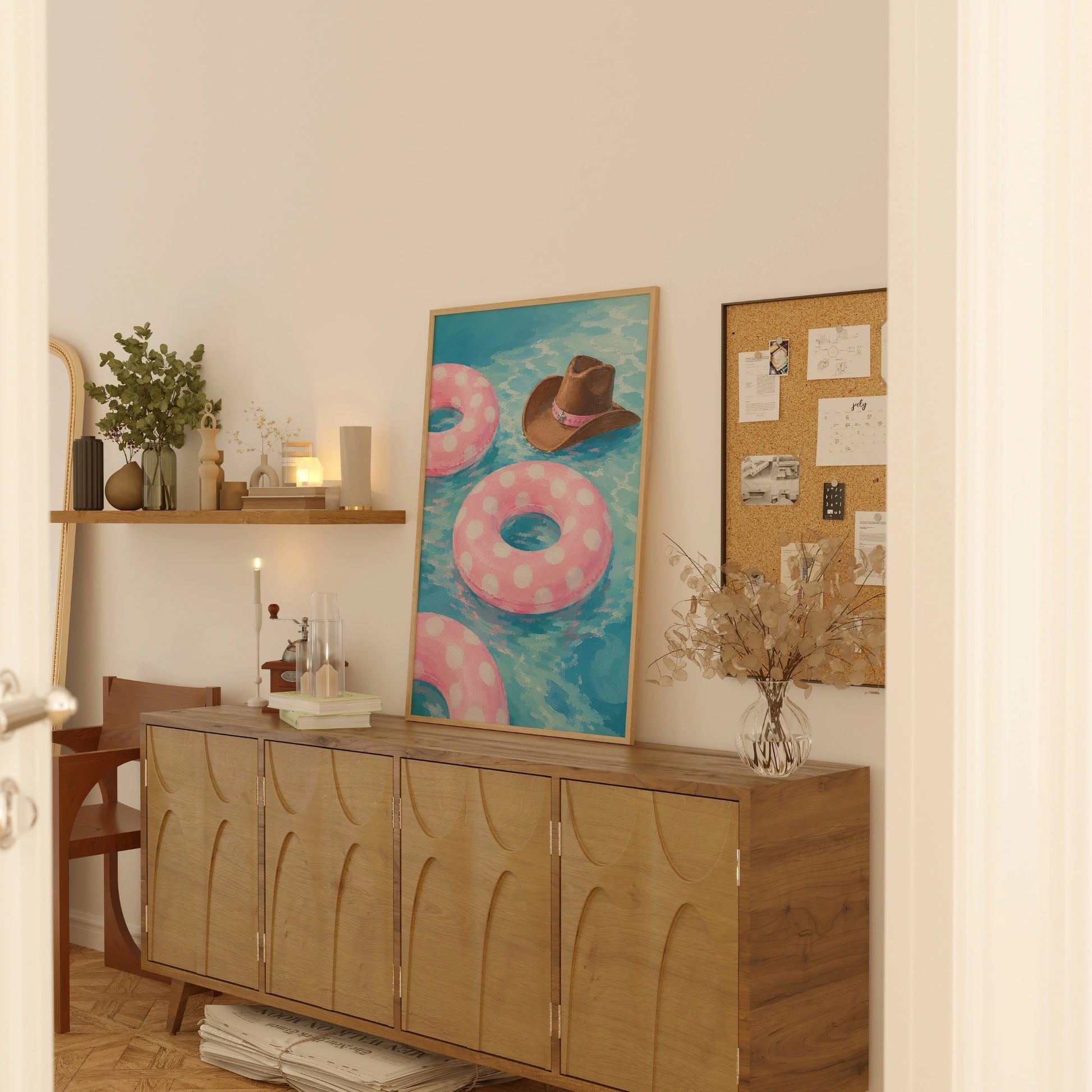 Pink Pool Float Wall Art