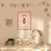 Little Bear in a Red Dress – Nursery & Kids Wall Art