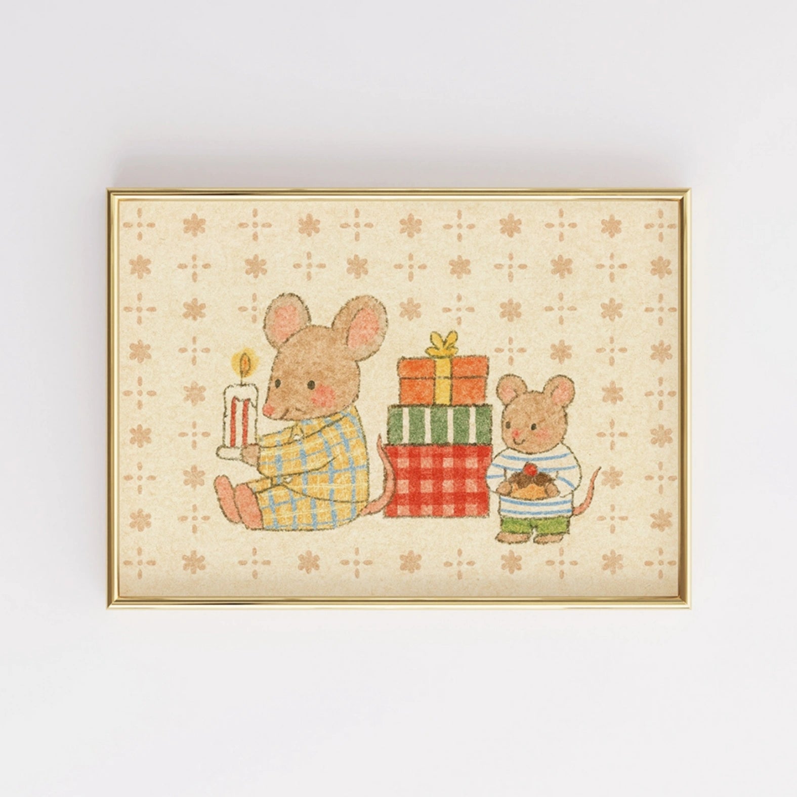 Christmas Mouse Nursery Print