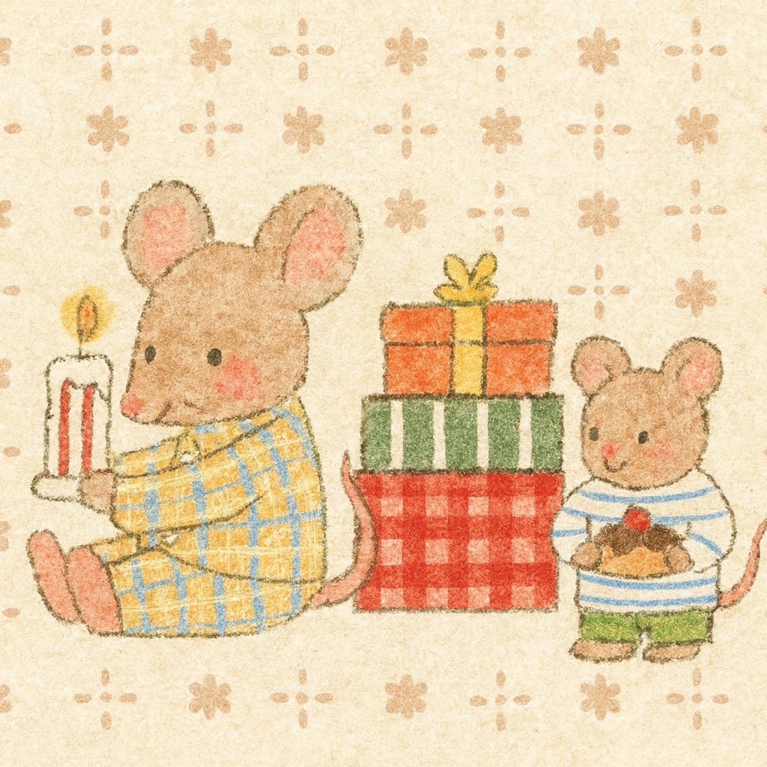 Christmas Mouse Nursery Print