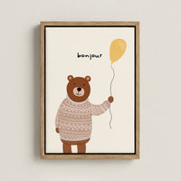 Bonjour Bear Nursery Canvas Print