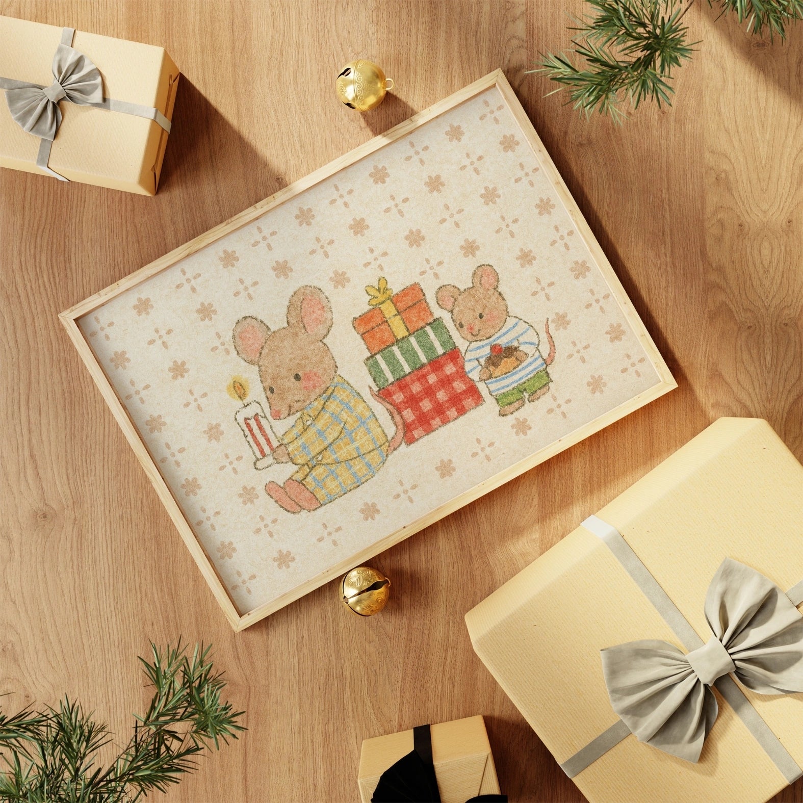 Christmas Mouse Nursery Print