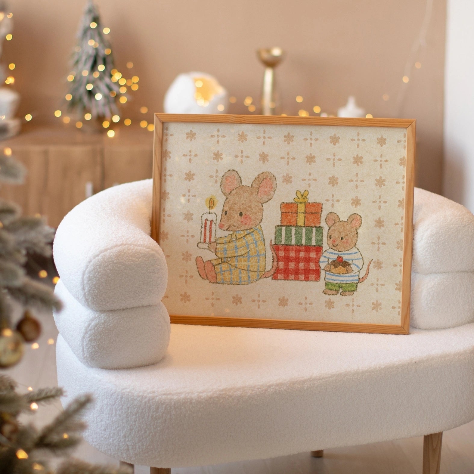 Christmas Mouse Nursery Print