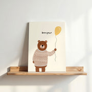 Bonjour Bear – Nursery & Kids Canvas Wall Art