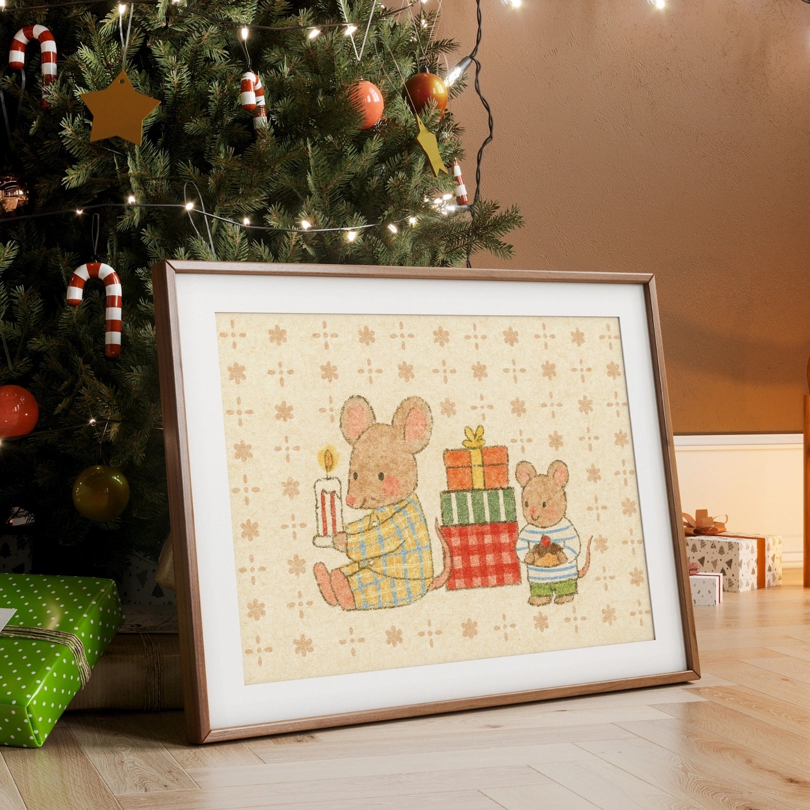 Christmas Mouse Nursery Print