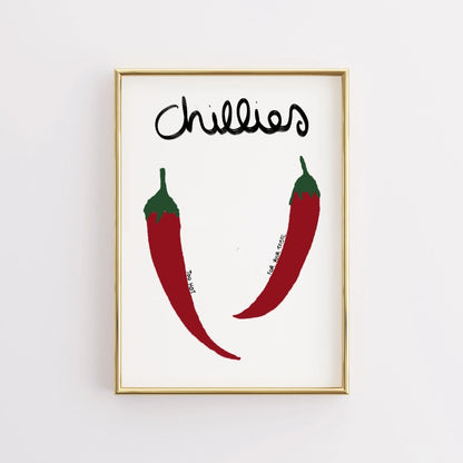 Chillies Wall Art – Spicy Kitchen Poster