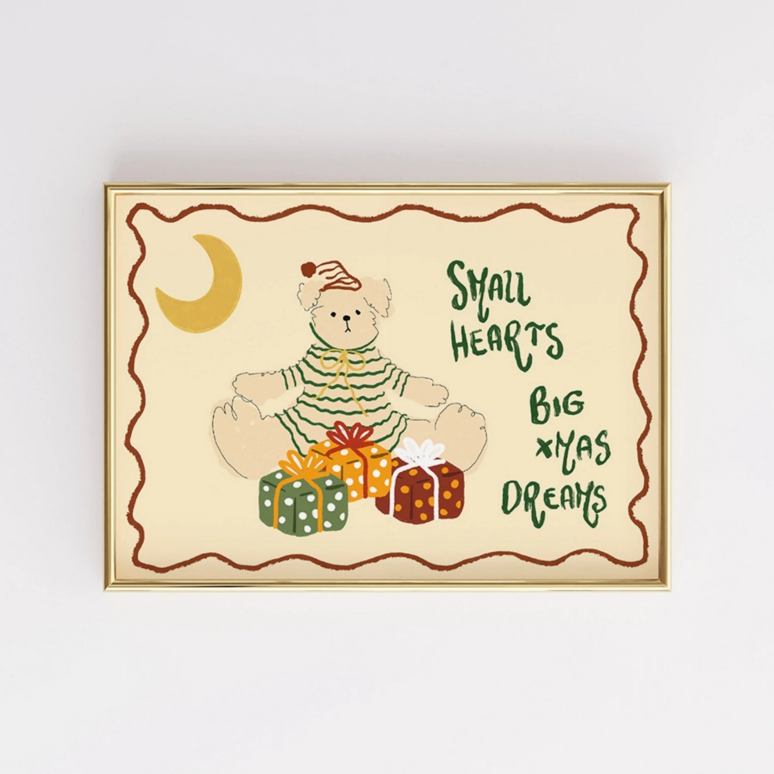 Teddy Bear Christmas Nursery Print