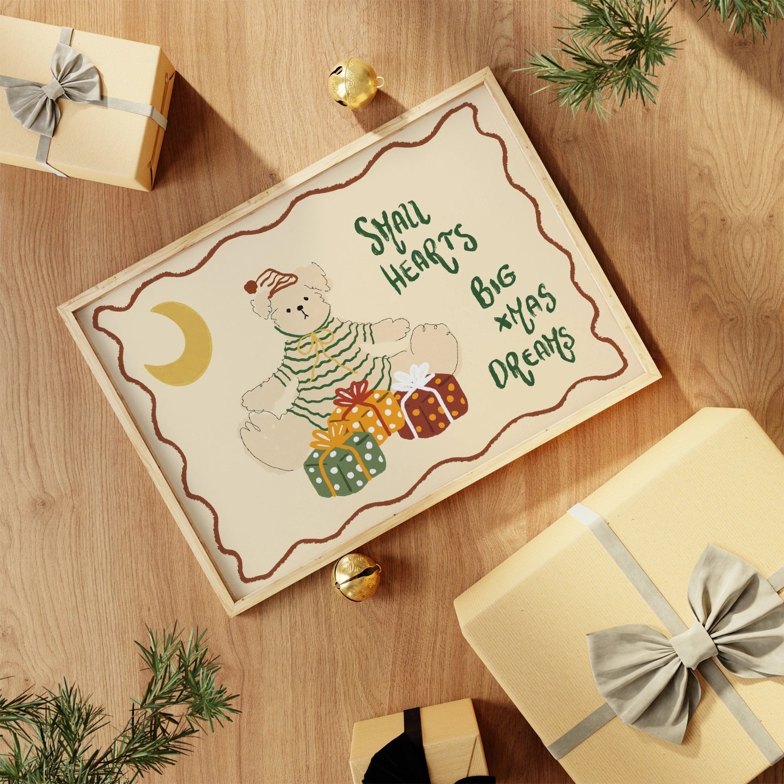 Teddy Bear Christmas Nursery Print