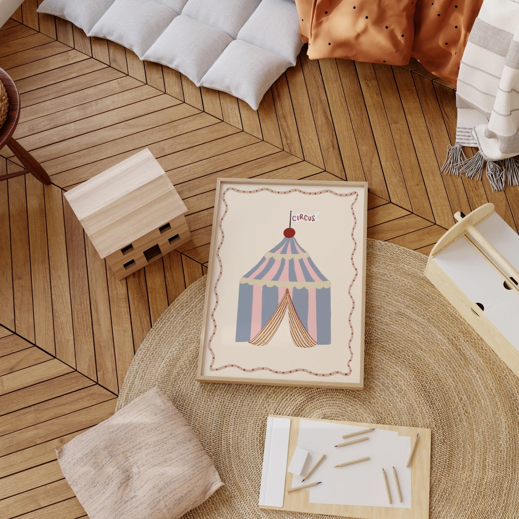 Affiche nursery avec chapiteau de cirque