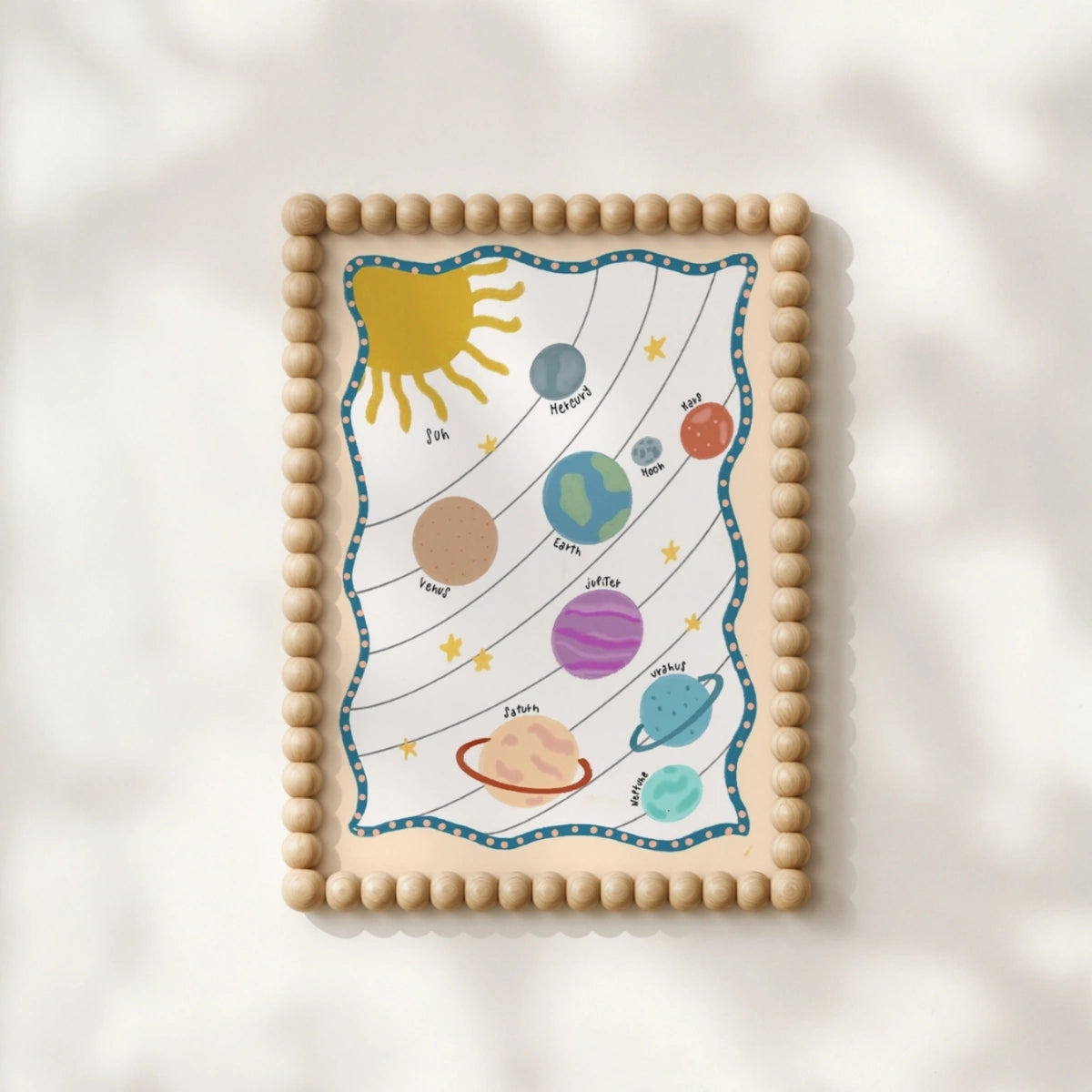 Space Planets Print, Space Nursery Decor
