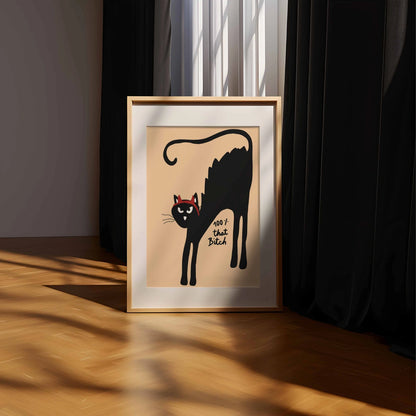 Sassy Black Cat Print – Funny Halloween