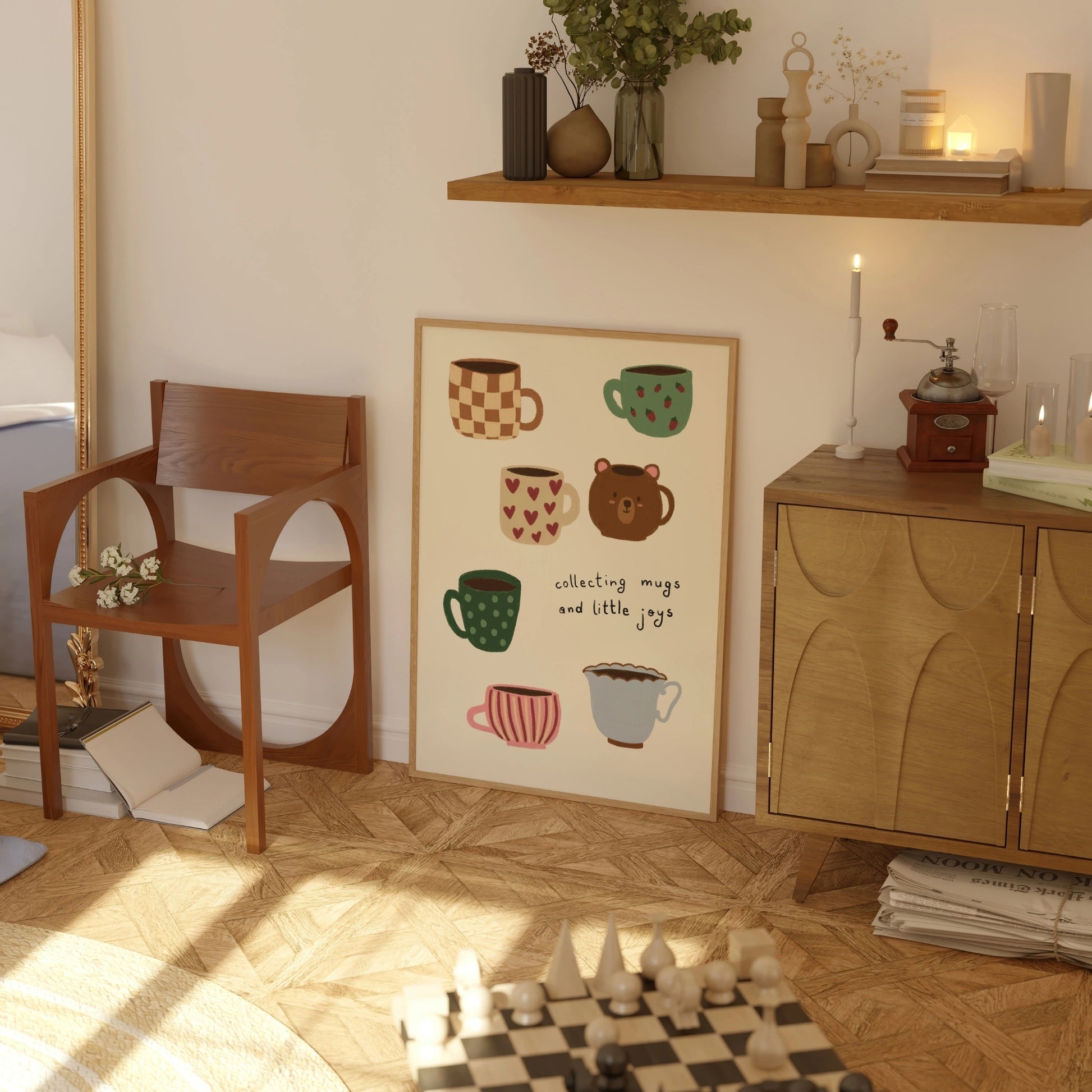 Decorazione murale per la tavola da pranzo italiana – Stampa di pasta, vino e cucina