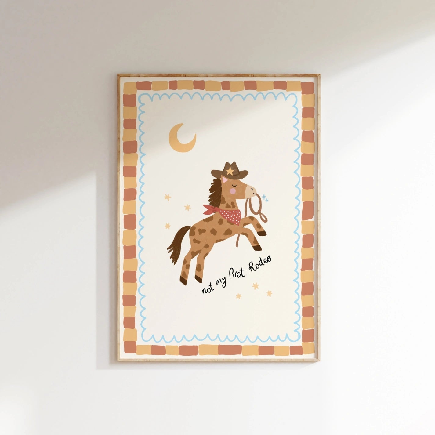 Cowboy Horse Nursery Print, Kids Sports Wall Art