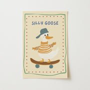 Silly Goose on a Skateboard – Nursery & Kids Wall Art