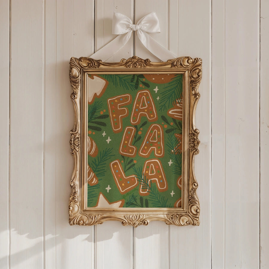 Fa La La Wall Art – Gingerbread Christmas Print