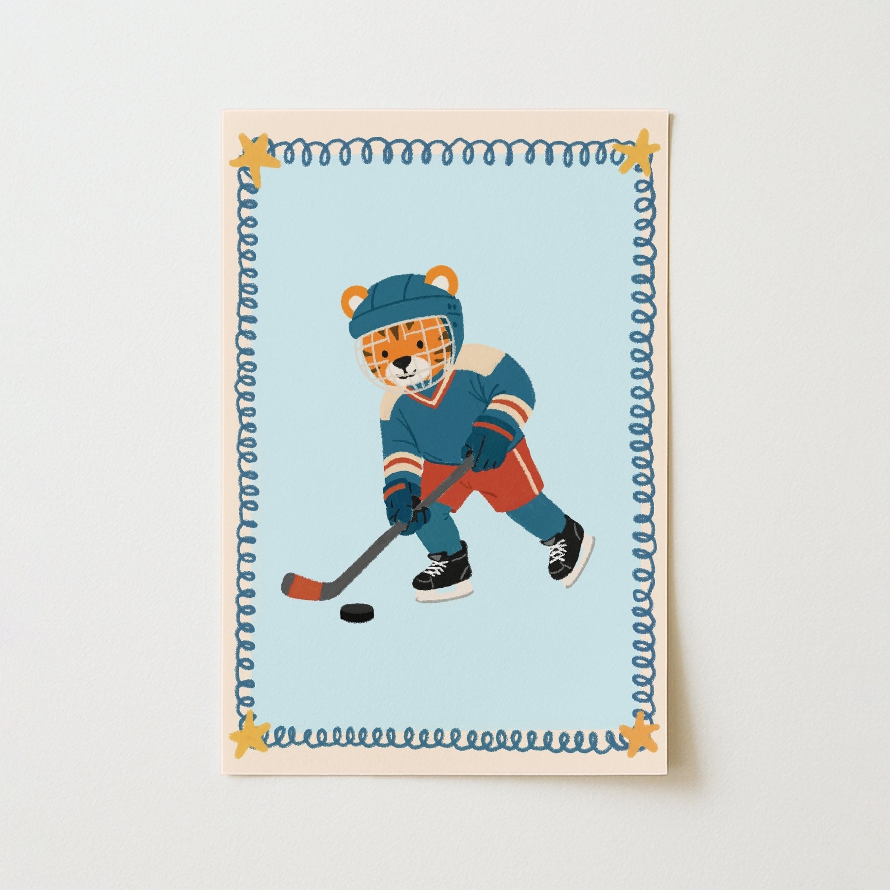 Hockey Tiger Nursery Wall Art