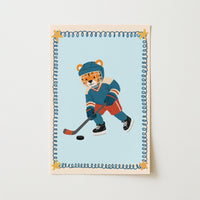 Hockey Tiger Nursery Wall Art