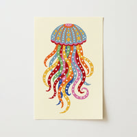 Colorful Jellyfish Wall Art