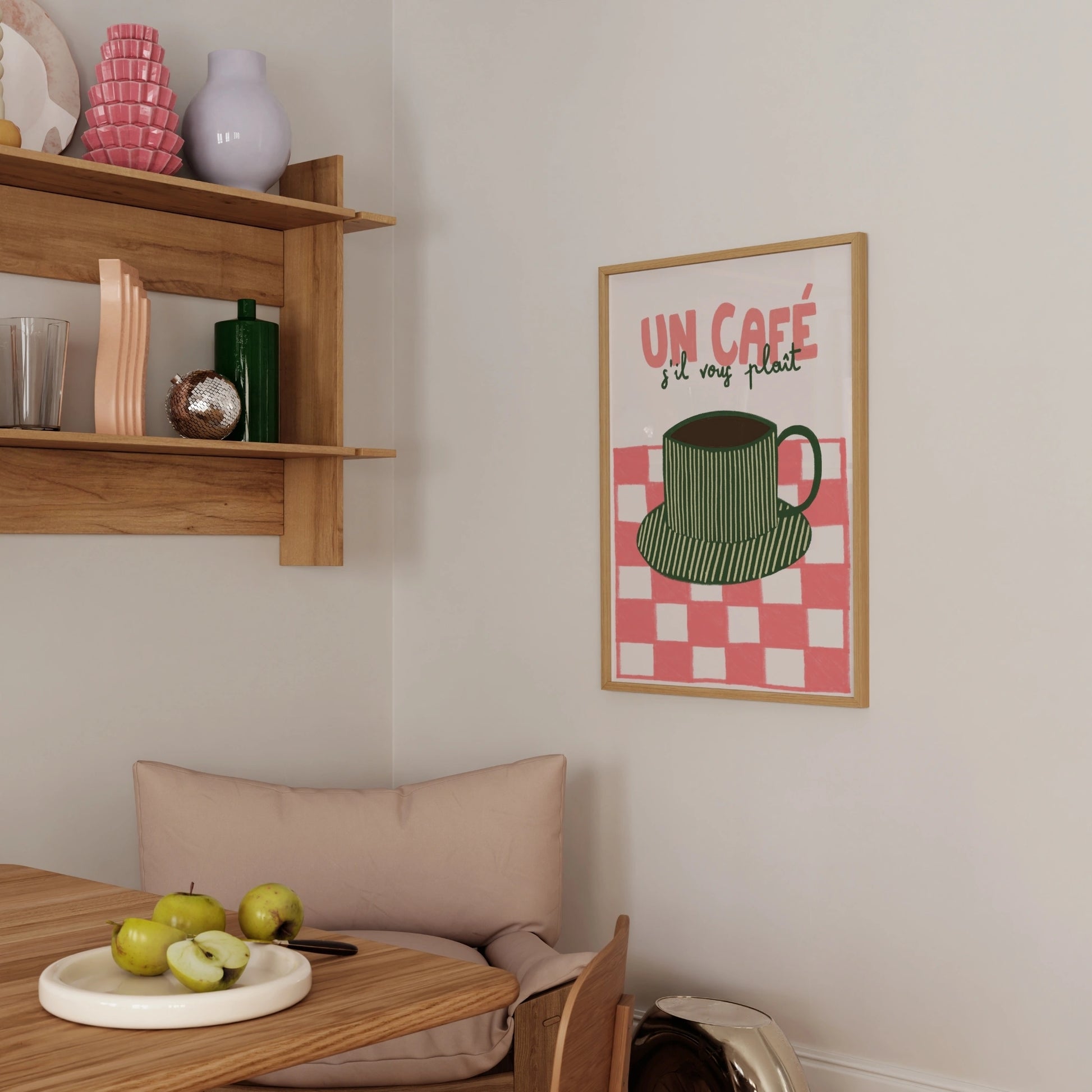 Decorazione murale per la tavola da pranzo italiana – Stampa di pasta, vino e cucina